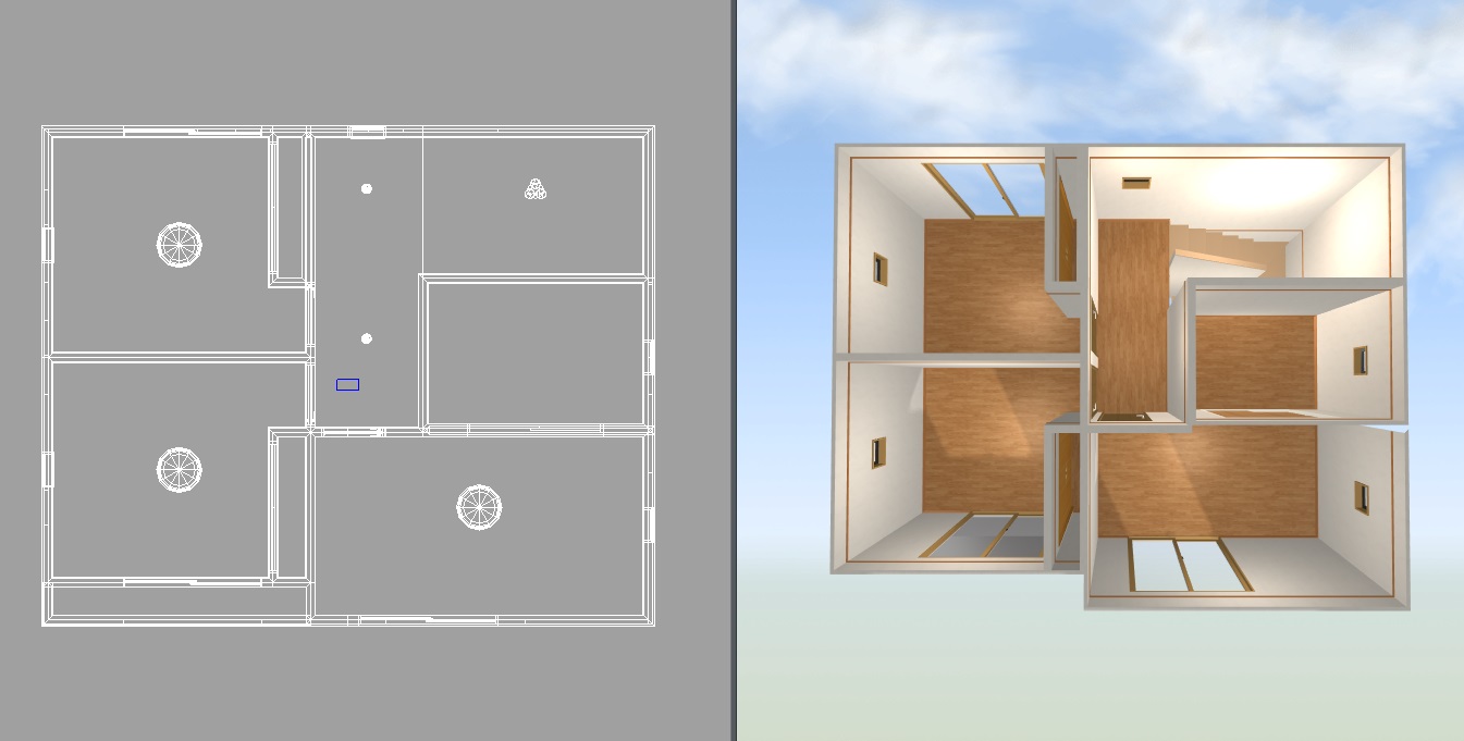 タマホームの元気の家を立体化シミュレーション2階