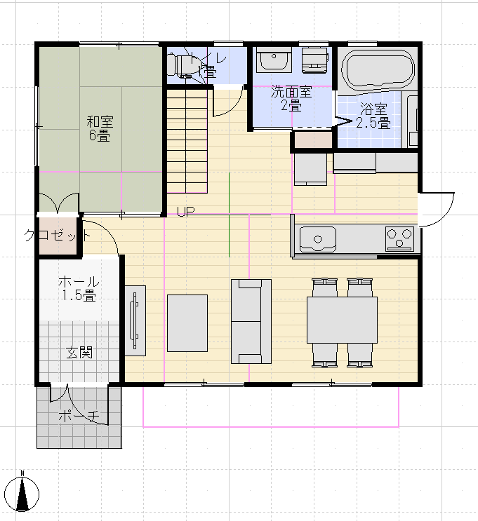 レオハウス35坪の家間取りをマイホームデザイナーで作成してみました。