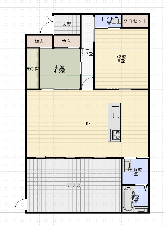 タマホーム30坪平屋1000万円代の間取りをマイホームデザイナーで制作してみました。